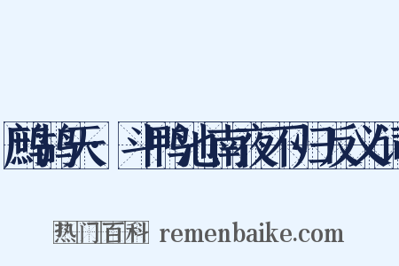鹧鸪天·斗鸭池南夜不归反义词是什么意思的图片